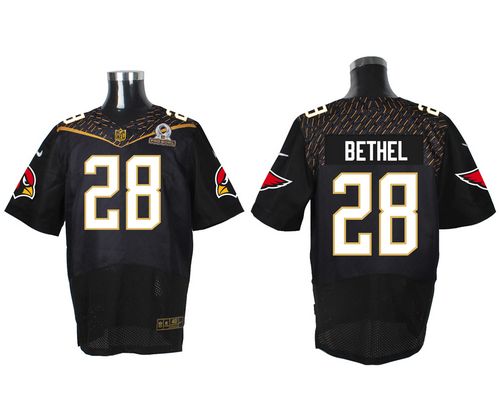 Nike Cardinals #28 Justin Bethel Black 2016 Pro Bowl Men's Stitched NFL Elite Jersey